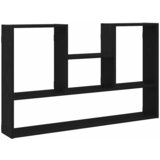 vidaXL Stenska polica črna hrast 99x15x60 cm iverna plošča | Shoptok.si