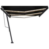 vidaXL Automatska tenda sa senzorom za vjetar LED 600x300 cm antracit | shoptok.hr