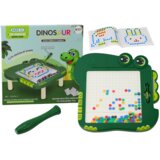  Edukativna magnetska ploča s dinosaurima, slagalica sa šarenim perlicama - zelena | Shoptok.si