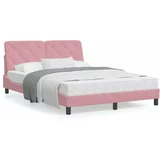  Krevet s madracem ružičasti 140x190 cm baršunasti
