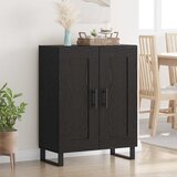 vidaXL Kreveta Crni hrast 69,5 x 34 x 90 cm Obrađeno drvo i čelik | shoptok.hr