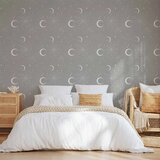  Tapeta - Cosmic Fireworks - Elegant pattern with moons and stars on a gray background. 50x1000 Standard | shoptok.hr