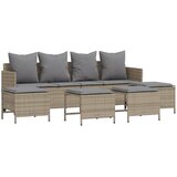  5-dijelni vrtni set sofa s jastucima bež od poliratana | shoptok.hr