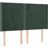 Maison Chic posteljno vzglavje - vzglavna omarica - nočna omarica z ušesi temno zeleno 147x16x118/128 cm žamet, (21708571) | Shoptok.si