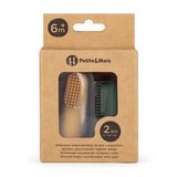 Petite&Mars Take&Match 0m+ otroška zobna ščetka za na prst z etuijem Ochre&Green 2 kos | Shoptok.si