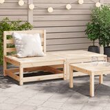 Maison Chic Vrtni kavč - Zunanji kavč brez naslonjal s stolčkom za noge trdna borovina, (22041727) | Shoptok.si