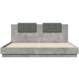 Okvir kreveta s uzglavljem LED siva boja betona 200 x 200 cm | shoptok.hr