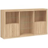  Komoda s LED svjetlima boja hrasta sonome 181,5x37x100 cm Slike