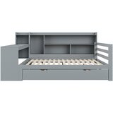 Lumor Kavč preklopna postelja iz masivnega lesa 140x200 cm – Z delovno mizo + knjižnico – Z vlečno posteljo – Bela, (22155869) | Shoptok.si
