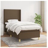 vidaXL Krevet s oprugama i madracem tamnosmeđi 90 x 190 cm od tkanine | shoptok.hr