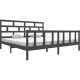 Furnova Posteljni okvir siv iz borovine 200x200 cm, (21940571) | Shoptok.si