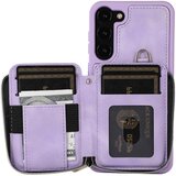 INORCO Za Samsung Galaxy S23+ Etui za telefon z držalom za kartico z zadrgo, z usnjem prevlečen TPU ovitek s stojalom in trakovi, (22036375) | Shoptok.si
