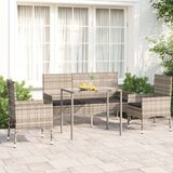 Maison Chic Seti vrtnega pohištva - Vrtna garnitura - Vrtni pohištvo set 4-delna z blazinami siv poli ratan, (21815299) | Shoptok.si