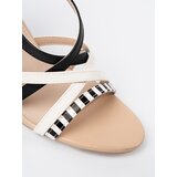 Shelvt Black and white strappy sandals | shoptok.hr
