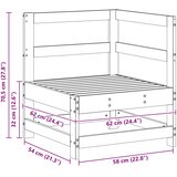  Vrtni kutni kauč Masivna borovina Vosak Smeđa 62 x 62 x 70,5 cm | shoptok.hr