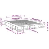  Posteljni okvir betonsko siv 200x200 cm inženirski les | Shoptok.si