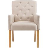 The Living Store Jedilni stoli z naslonjali za roke 4 kosi bež blago - Jedilni Stol, (21495164) | Shoptok.si