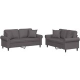 vidaXL 2-dijelni set sofa s jastucima sivi od umjetne kože | shoptok.hr