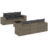 Maison Chic Seti vrtnega pohištva - Vrtna garnitura - Vrtni pohištvo set 7-delna z blazinami siv poli ratan, (21802429) | Shoptok.si