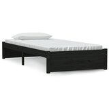 The Living Store Posteljni okvir črn iz trdnega lesa 90x190 cm - Posteljni Okvir, (21529203) | Shoptok.si