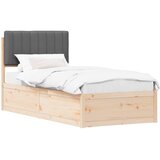  Krevetni okvir s tapiciranim uzglavljem Tamno siva 90 x 190 cm | shoptok.hr
