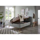 Meise Möbel Siva oblazinjena zakonska postelja s prostorom za shranjevanje z letvenim dnom 140x200 cm Riva – | Shoptok.si