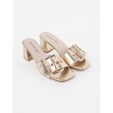 GOODIN Tweed gold mules on a heel | Shoptok.si