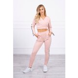 Kesi Set with decorative stripes in dark powder pink | shoptok.hr
