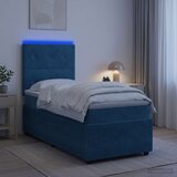  LED okvir za krevet s madracem Plava 100 x 200 cm Baršun | shoptok.hr