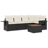  The Living Store Vrtna sedežna garnitura 6-delna z blazinami črna poli ratan - Vrtna Sedežna Garniture, (21447779) | Shoptok.si