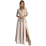 Numoco Elegant long dress with lace neckline | Shoptok.si