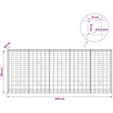  Gabion s žicom debljine 3,5 mm i mrežom 10x10 cm 250x30x100 cm | shoptok.hr