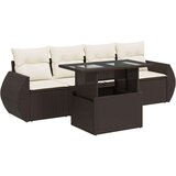 vidaXL 5-dijelni set vrtnih sofa s jastucima poliratan smeđi | shoptok.hr