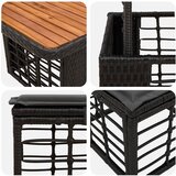 Vrtni set za objed 3 pcs Crna i Siva Poli Ratan i Drvo Akacije | Eponuda.com