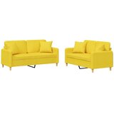  2-dijelni set sofa s jastucima svjetložuti od tkanine | shoptok.hr