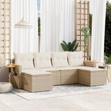  6-dijelni set vrtnih sofa s jastucima bež od poliratana | shoptok.hr