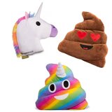 HappyFace Set 3 kakovostnih emoji plišastih vzglavnikov samorog in poo 32cm Cene