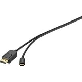 Renkforce USB / DisplayPort priključni kabel 1.80 m RF-4538166 crna [1x muški konektor USB-C™ - 1x muški konektor displayport] u