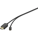 Renkforce USB / DisplayPort priključni kabel 1.80 m RF-4538166 crna [1x muški konektor USB-C™ - 1x muški konektor displayport]