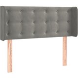 Maison Chic Vzglavna omarica - Nočna omarica - Posteljna omarica z ušesi svetlo sivo 93x16x78/88 cm žamet, (21709939) | Shoptok.si