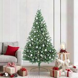 vidaXL Umjetna preddekorirana božićna jelka Zelena 210 cm PVC | Shoptok.si