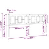  Metalno zamjensko uzglavlje bijelo 180 cm | shoptok.hr