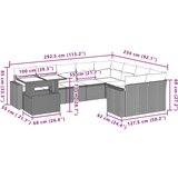  10-dijelni set vrtnih sofa od poliratana s jastucima sivi | shoptok.hr