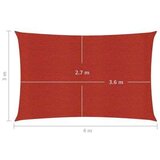  Senčno jadro 160 g/m² rdeče 3x4 m HDPE, (20965636) | Shoptok.si