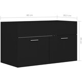 Ormarić za umivaonik crni 80 x 38,5 x 46 cm konstruirano drvo | shoptok.hr