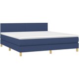  Box spring postelja z vzmetnico modra 180x200 cm blago, (20894566) | Shoptok.si