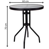 springos stakleni okrugli vrtni stol, crni 60 cm Cijene