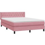 Box spring postelja z vzmetnico roza 140x220 cm žamet, (22010995) | Shoptok.si