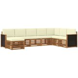 vidaXL Zunanja garnitura za sedenje z blazino 6 pcs Naravna in smetana, (5000280707) | Shoptok.si