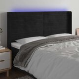  Uzglavlje crno 183 x 16 x 118/128 cm baršunasto Cijene